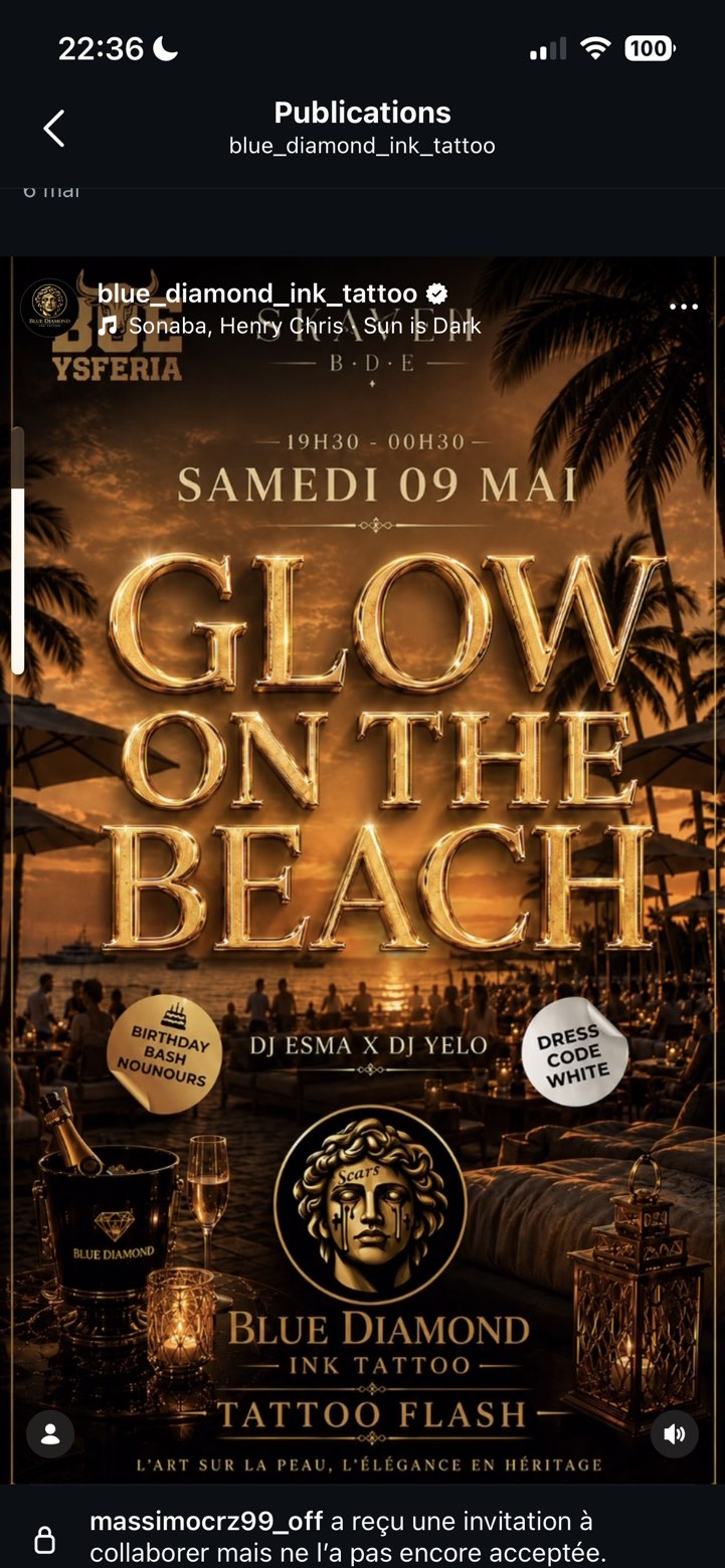 Soirée flash tatouage en bar — Glow on the Beach